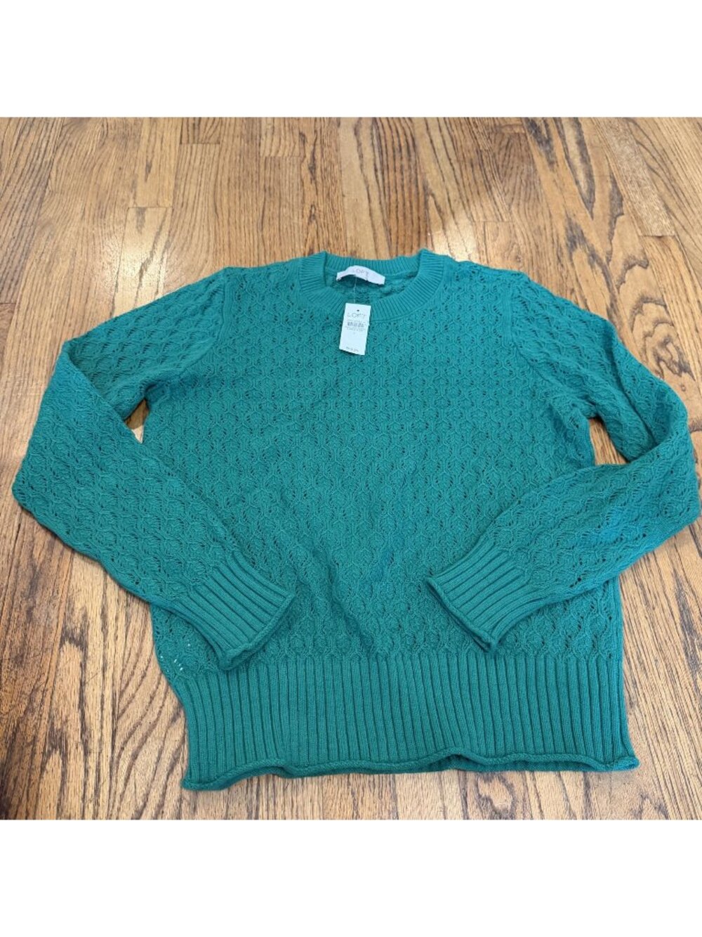 LOFT WOMENS GREEN KNIT SWEATER NEW SIZE LARGE